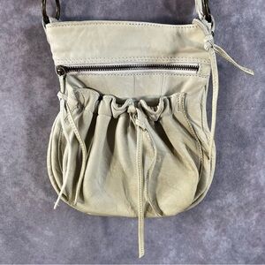 Renato Minelli Leather Crossbody Purse Ivory White Adjust Strap Made In Italy